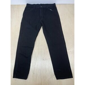 Rustler Jeans Mens 38x32 Regular Fit Straight Leg Cotton Dark Wash Black Denim